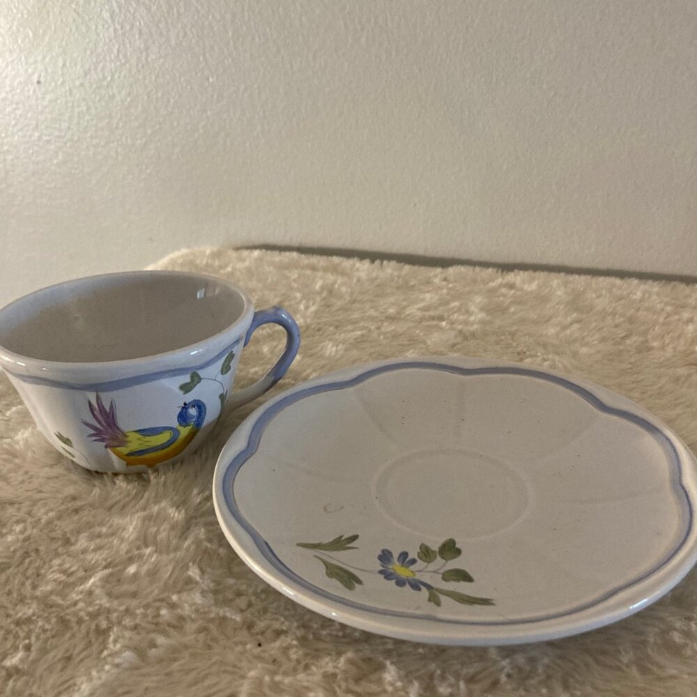 Longchamp "Perouges"2-3/8" Flat Cup & Saucer - Picture 2 of 4